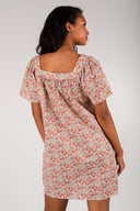Robe Mathilda femme en coton rouge à imprimé floral, tombé fluide - It Hippie