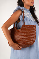 Sac cabas Marius tressé à la main cognac, grande taille - It Hippie