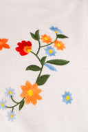 T-shirt Constance femme en coton écru à motifs floraux brodés - It Hippie