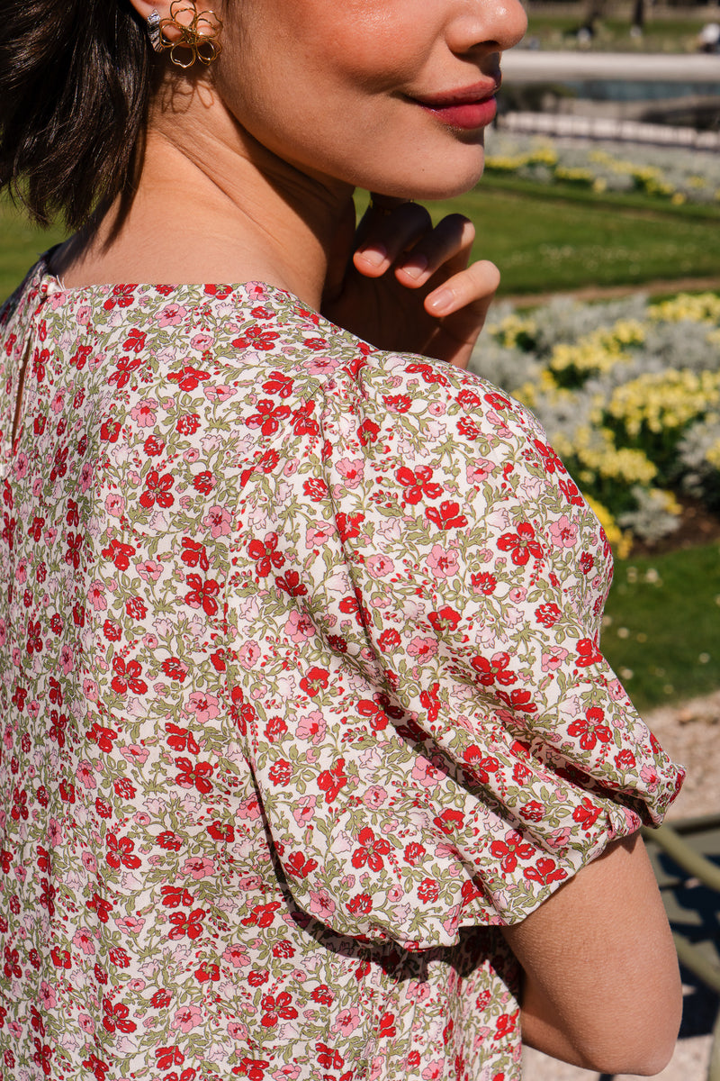 Robe Julie femme en viscose rouge à coupe ample - It Hippie