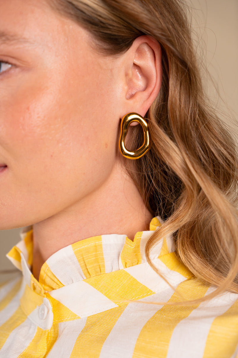 Chemisier Sarah femme en coton jaune, coupe fluide - It Hippie