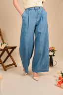Pantalon Gasp femme en jean brut bleu, coupe intemporelle - It Hippie
