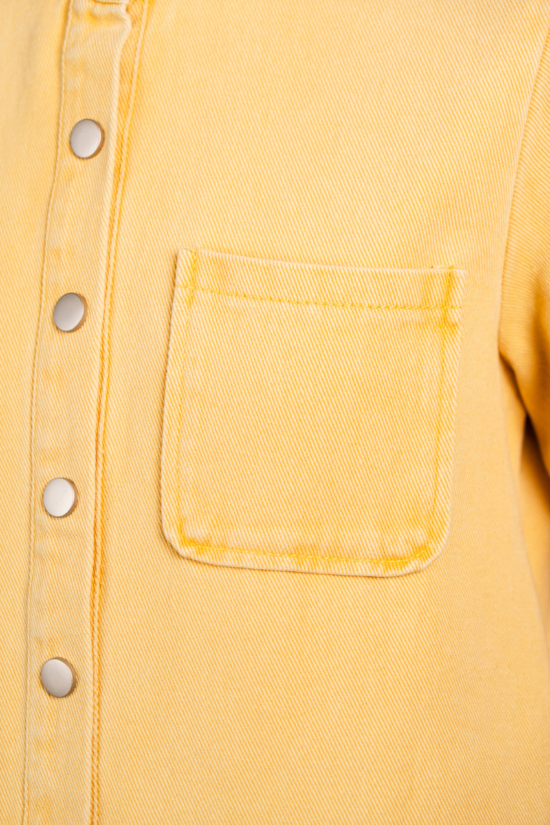 Combishort Lise en denim jaune pastel femme, allure bohème chic - It Hippie