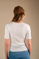 T-shirt Nina femme blanc, coupe ajustée et col rond - It Hippie