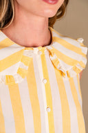 Chemisier Camille femme en coton léger rayé jaune, sans manches - It Hippie