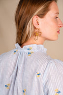 Chemisier Victoire femme en coton bleu ciel à silhouette fluide - It Hippie