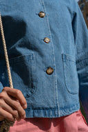 Veste Héloise femme en denim bleu clair, allure bohème chic - It Hippie