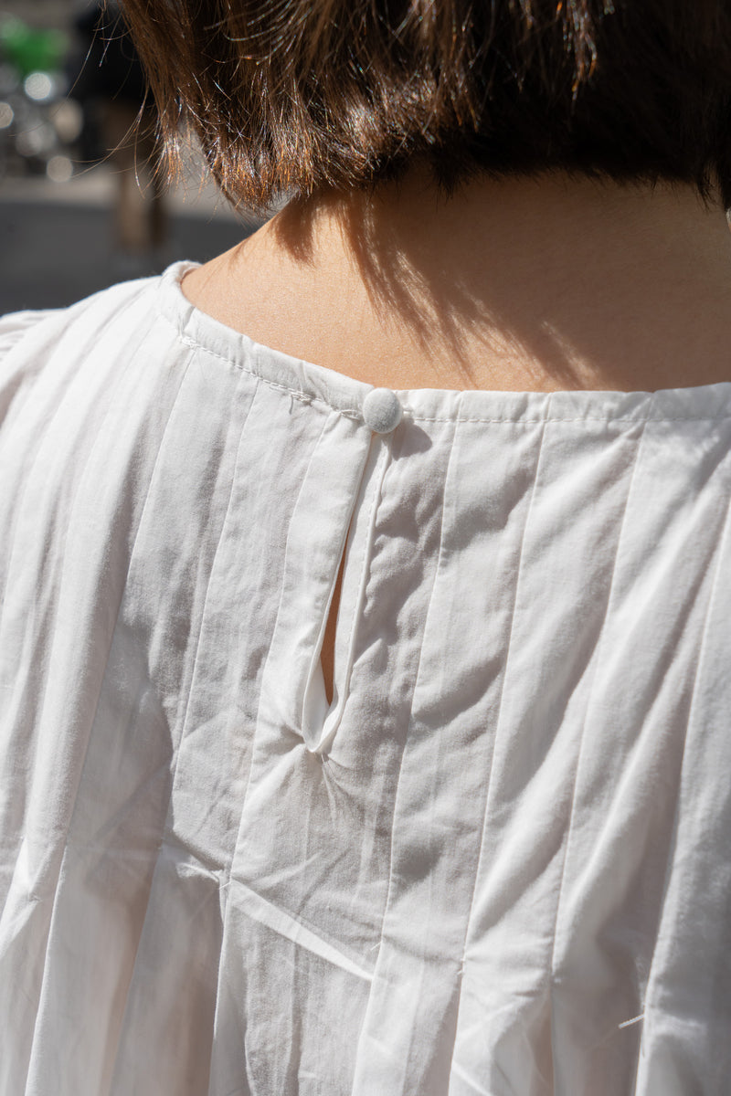 Top Rosalie femme en coton écru, manches courtes évasées - It Hippie