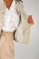 Gilet boutonné Clémence femme en coton vert, allure bohème - It Hippie