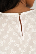 Top Augustine femme en coton écru à motifs floraux brodés - It Hippie
