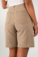 Short femme Sacha en coton kaki, esprit denim estival - It Hippie