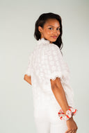 Chemise Maya femme en coton écru à manches courtes évasées - It Hippie