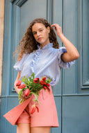 Jupe-short Eliott rose d'IT HIPPIE, vêtement tendance pour femmes, vue de face, tissu léger et style décontracté.